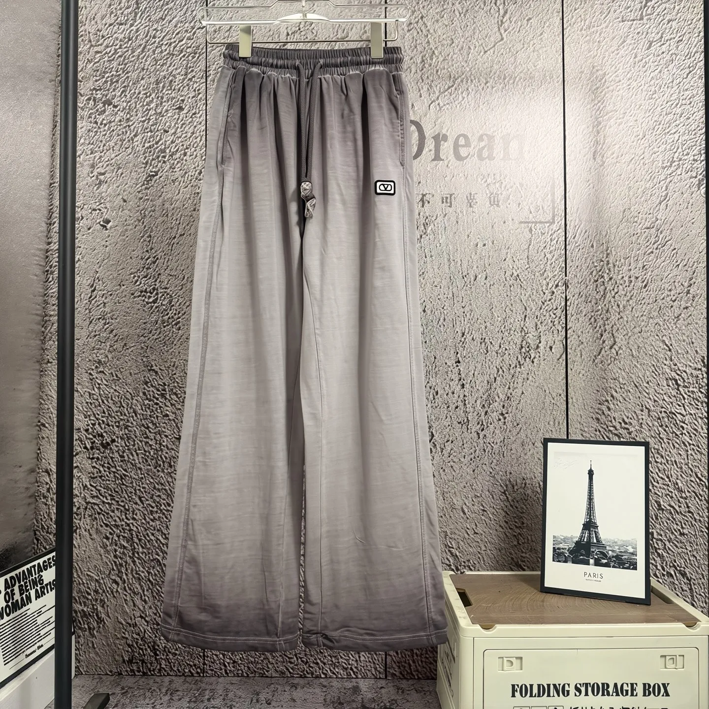 "𝙉𝙚𝙬⚜️Valentine" 2026 Spring and Summer New Arrival straight trousers 300g pure cotton spring and summer wash gradient Retro distressed gradient micro-stamp Color: Pink fluorescent green Gray Sizes: S M L XL XXL